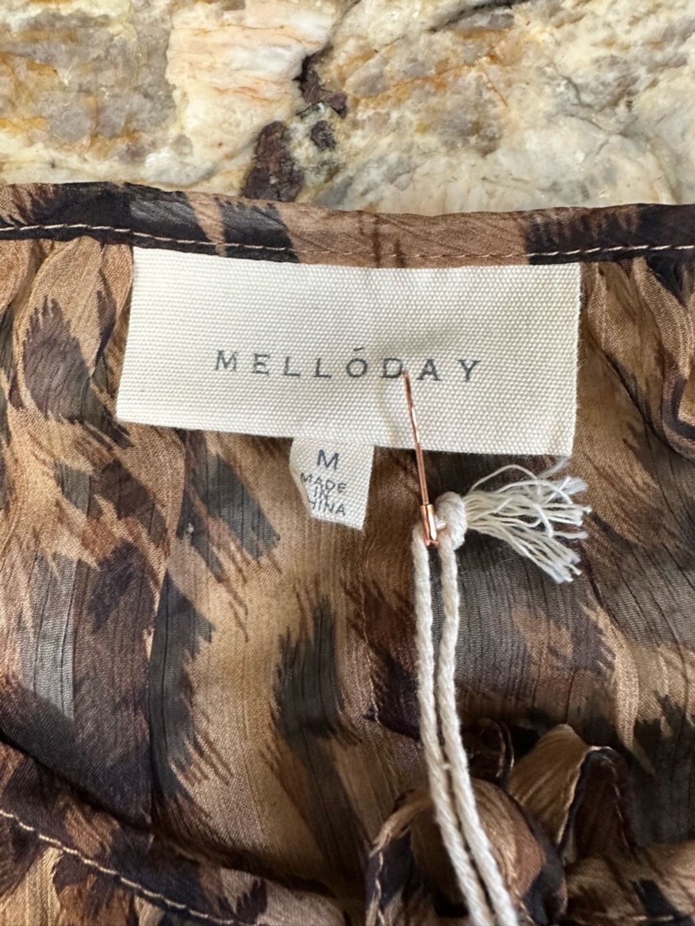 Melloday sz MD maxi sheer leopard print dress NWT - Picture 6 of 7